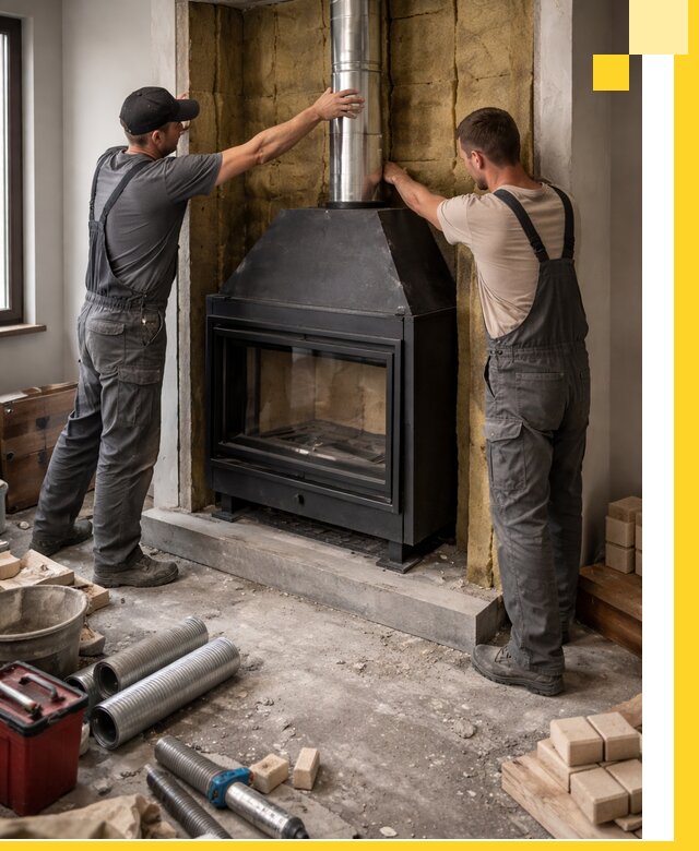 Изготовление и монтаж закрытых каминов в Воркуте под ключ