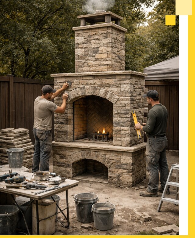 Проектирование и установка уличных каминов в Воркуте