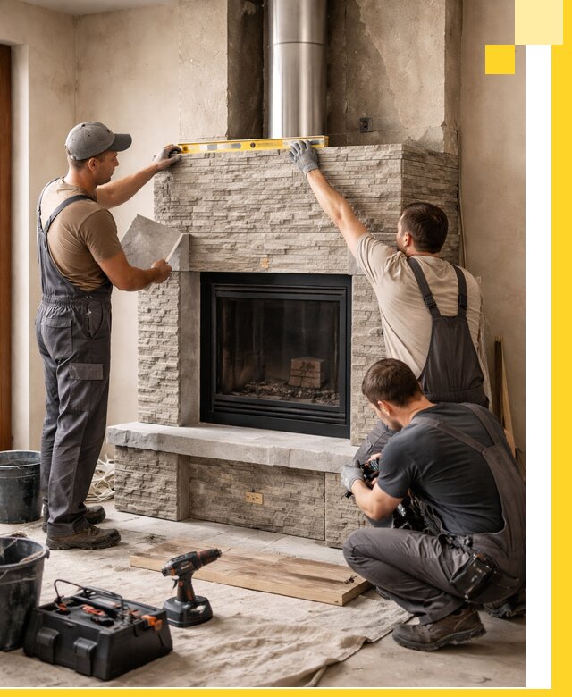 Профессиональный монтаж каминов под ключ в Воркуте для дома