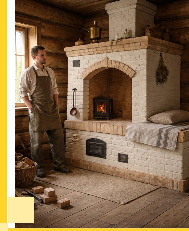 Русские печи с лежанкой под ключ в Воркуте от 154215 р. ЭриданВрк