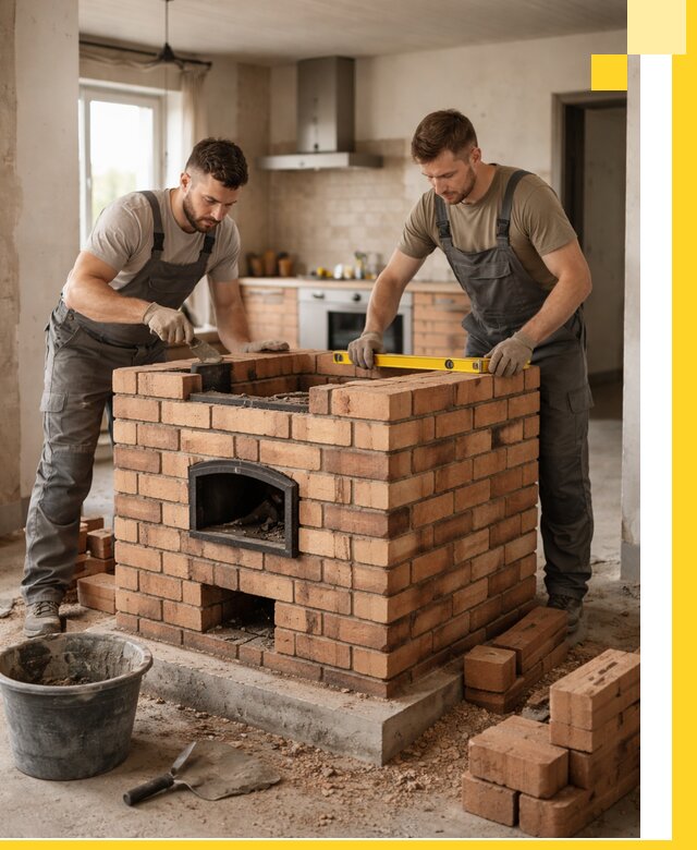 Установка и монтаж печей в частном доме в Воркуте под ключ