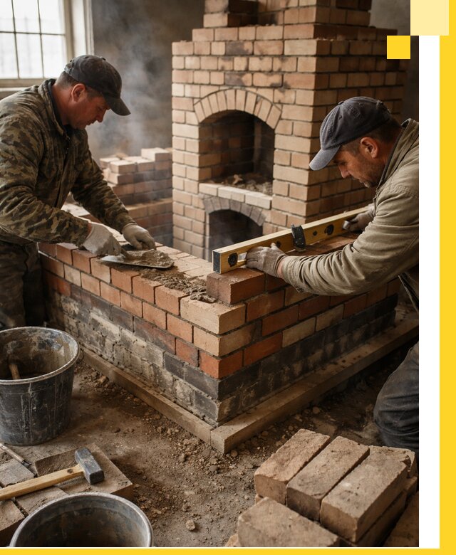 Изготовление и монтаж печей и каминов из кирпича в Воркуте