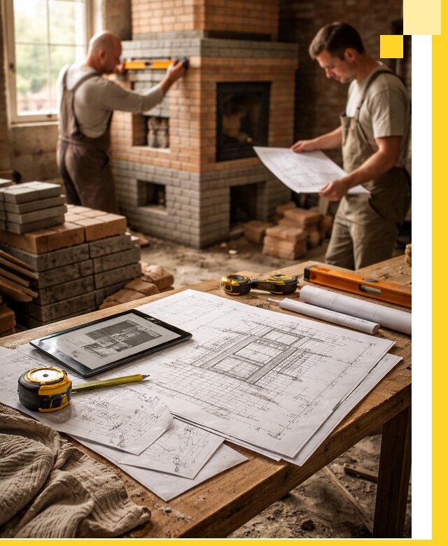 Проекты печей и каминов с индивидуальным дизайном в Воркуте