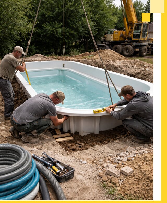 Установка и монтаж композитных бассейнов под ключ в Воркуте