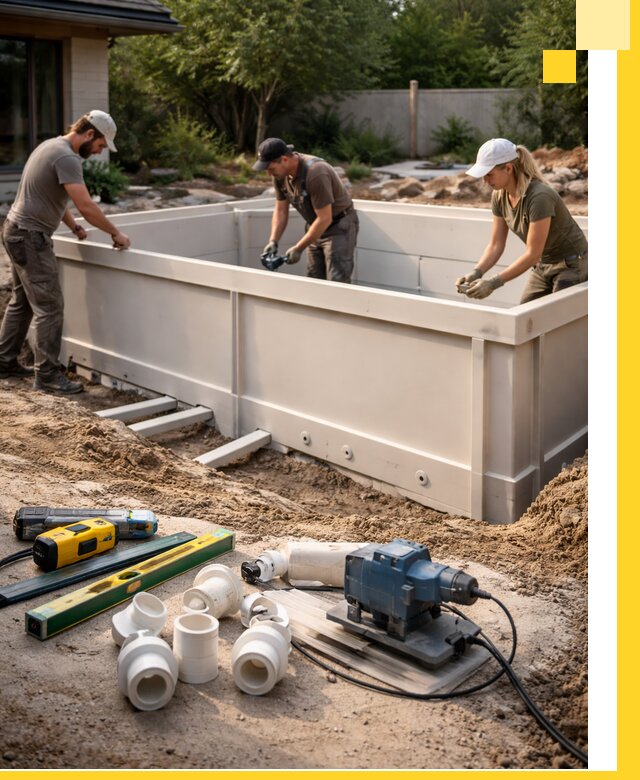 Установка полипропиленовых бассейнов под ключ в Воркуте