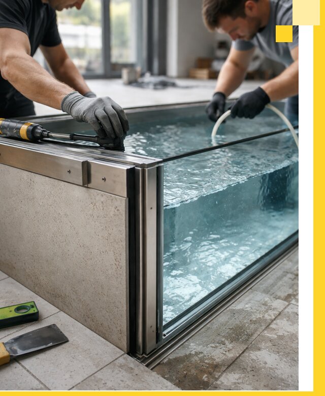 Проектирование и монтаж стеклянных бассейнов в Воркуте