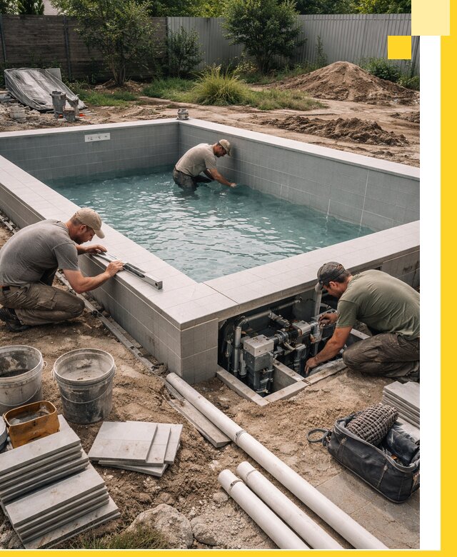 Строительство и монтаж бассейнов для дачи под ключ в Воркуте