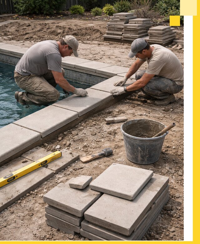 Установка и изготовление копингового камня для бассейнов в Воркуте