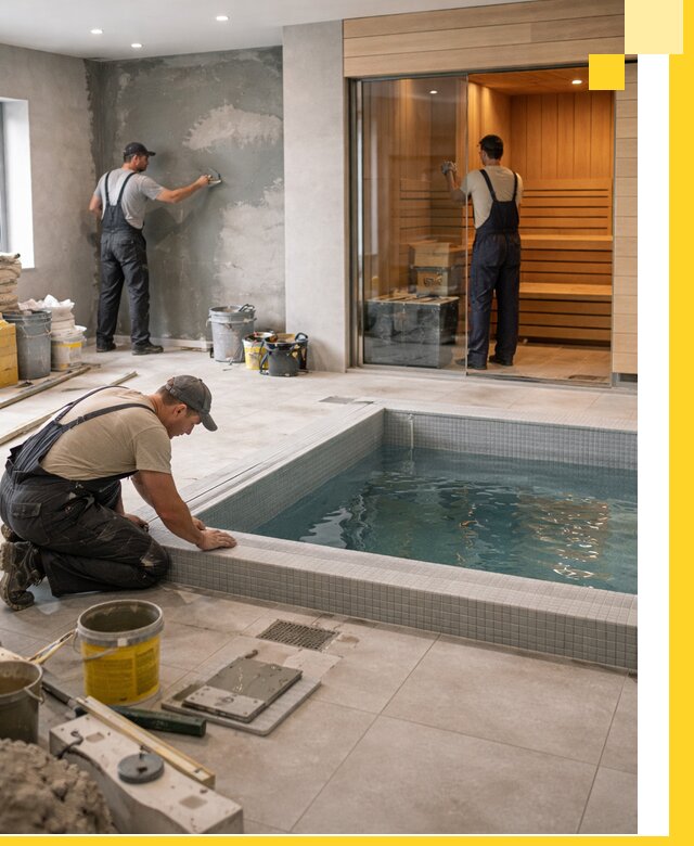 Проектирование и строительство сауны с бассейном в Воркуте