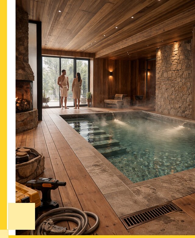 Проекты бань с бассейном под ключ в Воркуте от 77108 р., ЭриданВрк