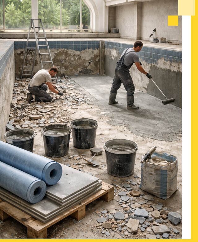 Реконструкция бассейнов в Воркуте: ремонт, гидроизоляция