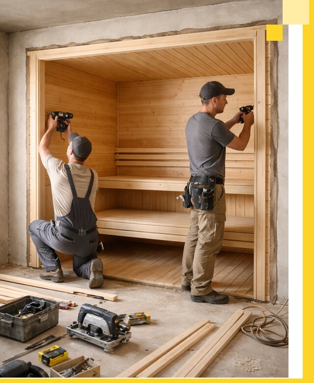 Монтаж саун под ключ в Воркуте — проектирование и установка