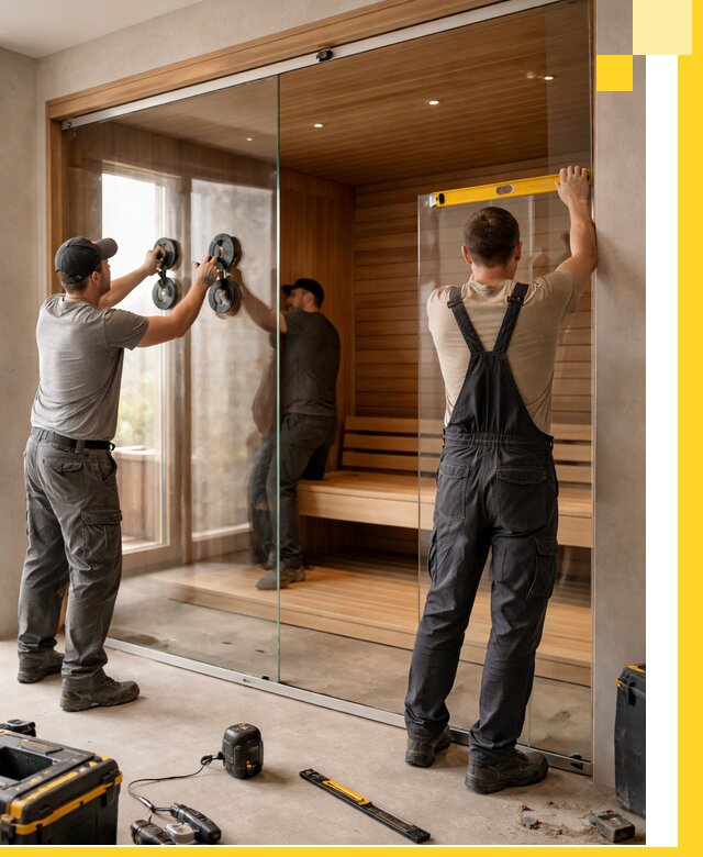 Производство и монтаж стеклянных саун под ключ в Воркуте