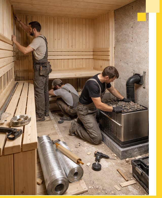 Индивидуальные сауны на заказ в Воркуте под ключ, проект и монтаж