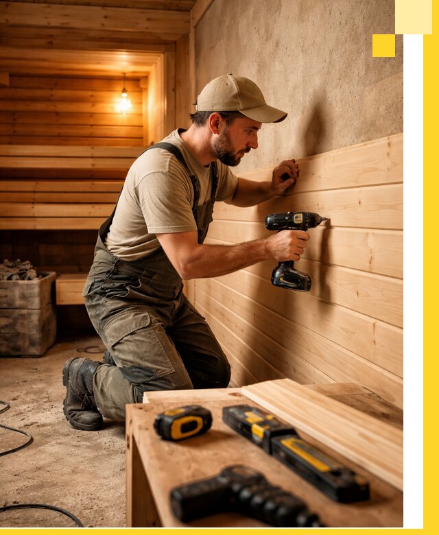 Профессиональная внутренняя отделка бани в Воркуте под ключ