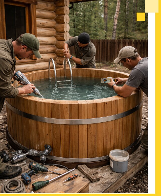 Строительство бань с купелью под ключ и отделкой в Воркуте