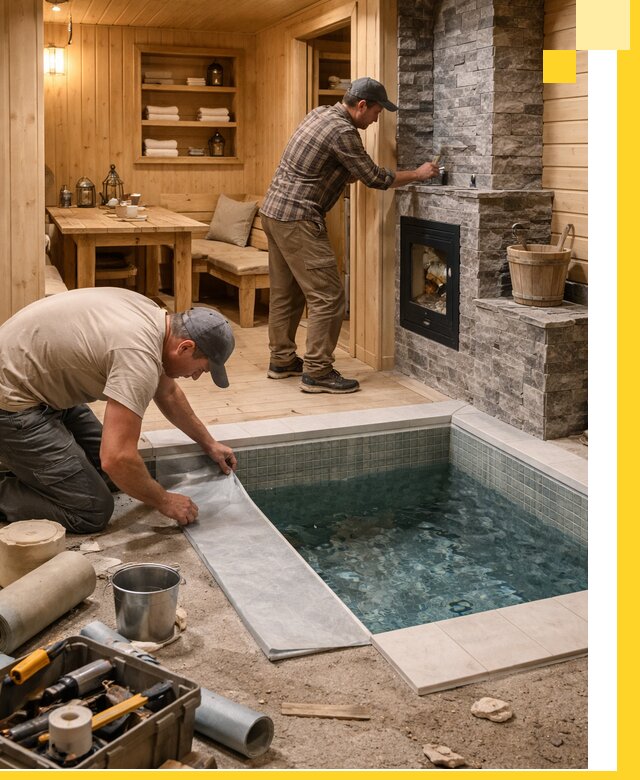 Строительство бань с комнатой отдыха под ключ в Воркуте