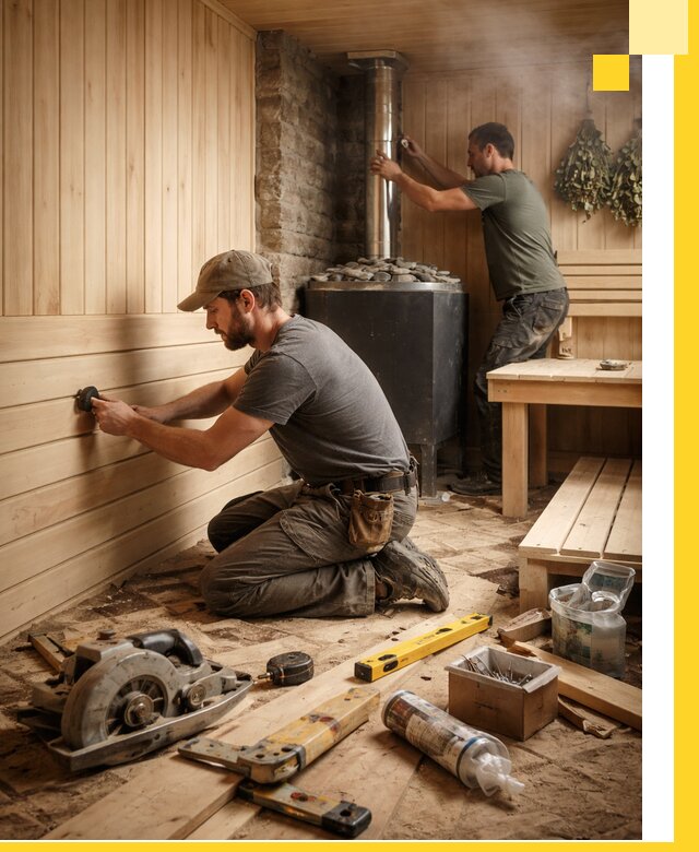 Полное строительство и оснащение парных под ключ в Воркуте