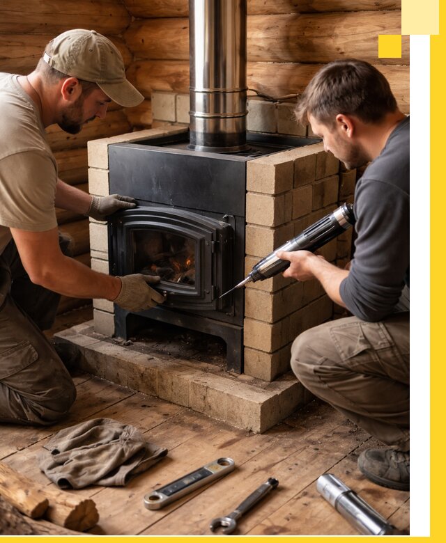 Монтаж и установка печи в бане под ключ с гарантией в Воркуте