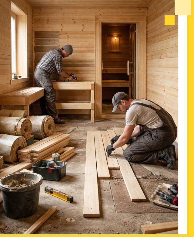 Индивидуальный проект бани с комнатой отдыха под ключ в Воркуте