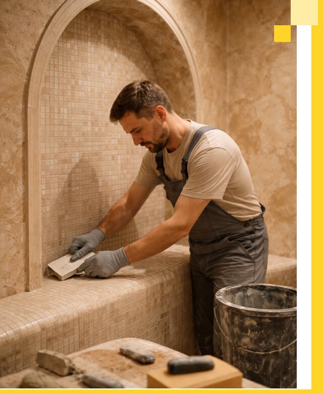 Профессиональная отделка хамамов с мозаикой под ключ в Воркуте