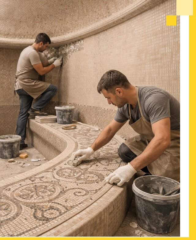 Плитка для хамама в Воркуте, укладка, подбор и поставка